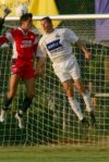 1:0 für den LSK - Ayhan Portakal köpft von Kabakci und Knacke bedrängt ein Foto: ar