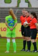 V.l.n.r.: die Kapitäninnen Louise Ringsing (RB Leipzig und Charleen Niesler (VfL WOB II) und das Gespann Jennifer Rehmert, Celina Böhm und Melina Willig