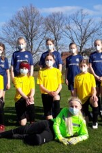 Die Spielerinnen des Werbedrehs