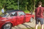 Vollprofis: die Kamera fest auf der Kühlerhaube montiert...